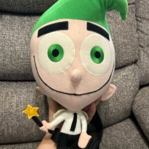 Cosmo Fairly Odd Parents Vintage Plush Toy Backpack Big Head Nickelodeon 15”